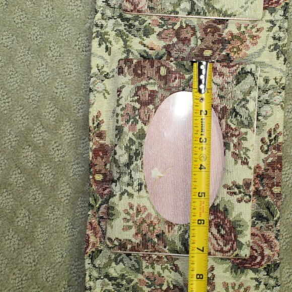 Vtg Mauve Maroon Ivory Fabric Tapestry Hanging 3 Frames Tapestry a 3x3 & (2) 3x5 - Picture 5 of 11